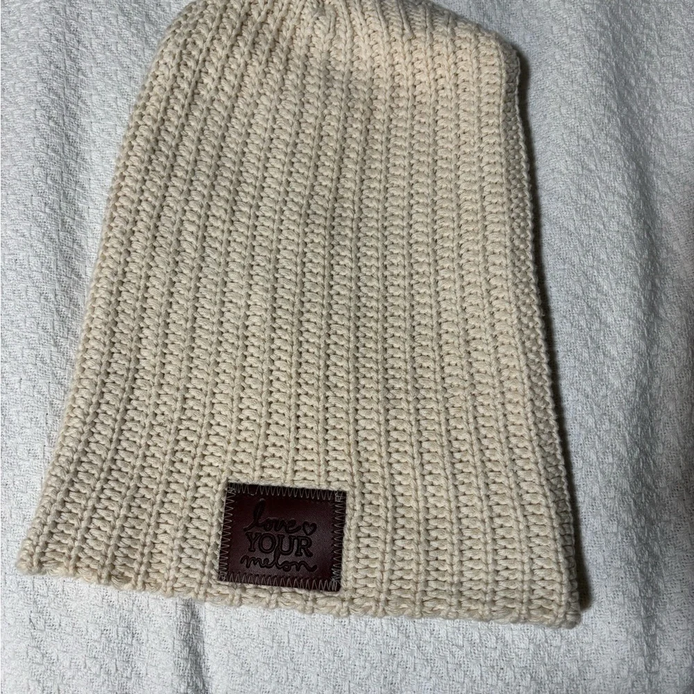 Love Your Melon Ivory Chunky Knit Beanie